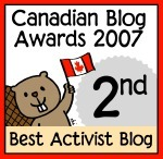 Canadian Blog Awards â€“ Best Activist Blog 2nd place