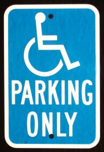 Wheelchair parking sign