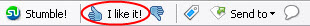 The thumb up button is the second one on the toolbar.