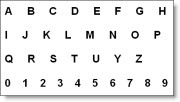 A sample alphabet card