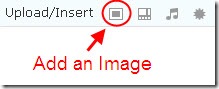 WordPress Upload/Insert Media toolbar - First button is "Add an Image"