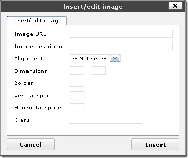 The Insert/edit image dialog box in WordPress