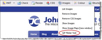 GIF Flicker Test on the Web Accessibility Toolbar