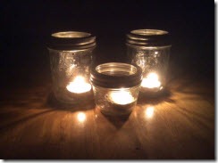 Three candles in tjars